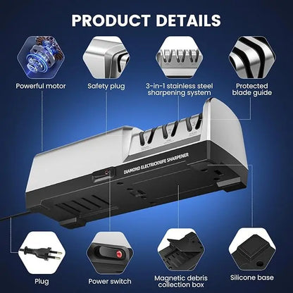 TAIDEA Professional Electric Knife Sharpener - 3-Stage System, Restore and Polish Blades Effortlessly Kitchen Sharpener