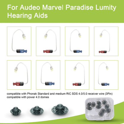Hearing Aid Domes for Phonak Replacements,Phonak Open 4.0 Domes,10pcs Universal Domes for Phonak-Unitron Ric Hearing aid