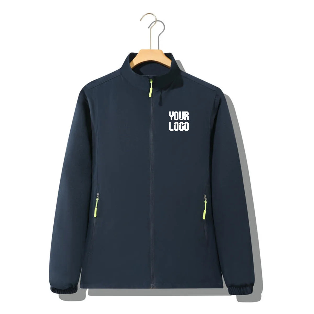 Stand collar zipper outdoor windbreaker, unisex UV-resistant waterproof jacket, customizable LOGO