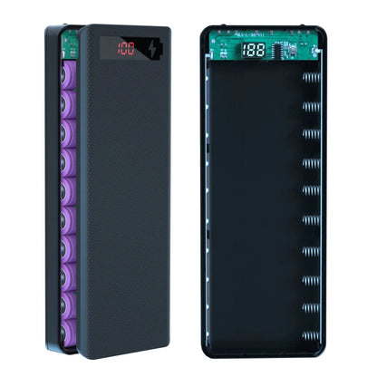 DIY Power Bank 10 slots 18650 Battery Holder Battery Box Micro Type C Dual USB Ports Mobile Phone Charger 18650 Power Bank Case