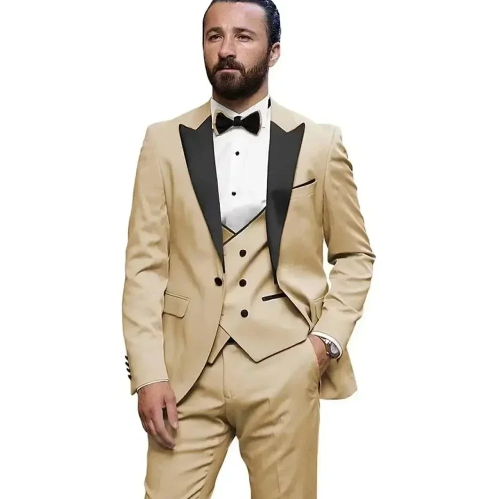 Spring Autumn Summer Casual Suits Men's Korean Business Western-style Clothes Vest Trousers Set Matching Outfit For Young Men