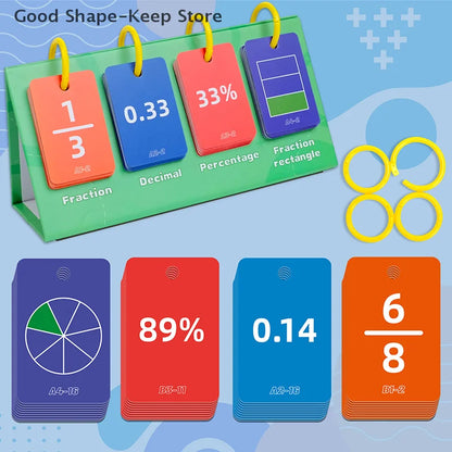 104PCS Educational Toys Decimal Fraction Percentage Conversion Cards Table Model Kids Thinking Cognition Training Aid