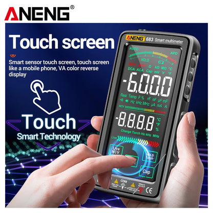 ANENG 683 Inteligentny Multimetr Akumulatorowy Wysokiej Klasy Dotykowy 6000 Zliczeń Multimetro Tester Multitester AC/DC Napięcie Prąd Narzędzie