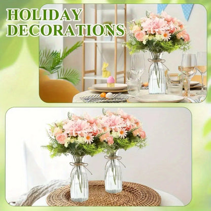 Striped Design Clear Plastic Vases for DIY Floral Arrangements Durable Home Wedding Table Centerpiece Decor