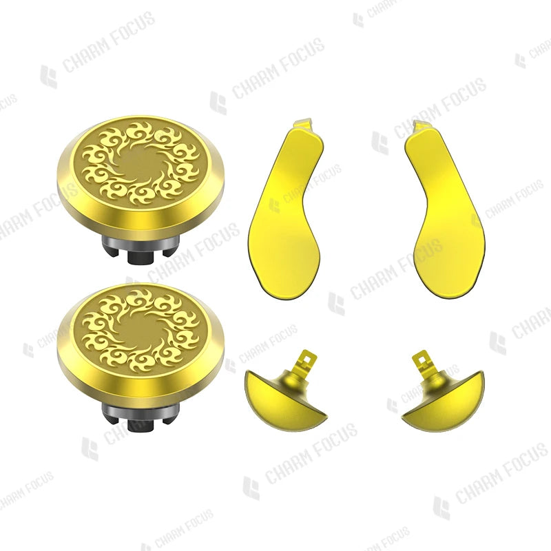 PS5 Edge Controller 6-in-1 Metal Thumb Rod Joystick Cover 2 Swap Rod 4 Metal Rear Paddle Trigger Button Replacement