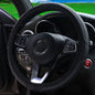 Artificial Leather Three-dimensional Embossed-car without Inner Ring Steering Wheel Cover Auto Parts for 14.5-15 Inches