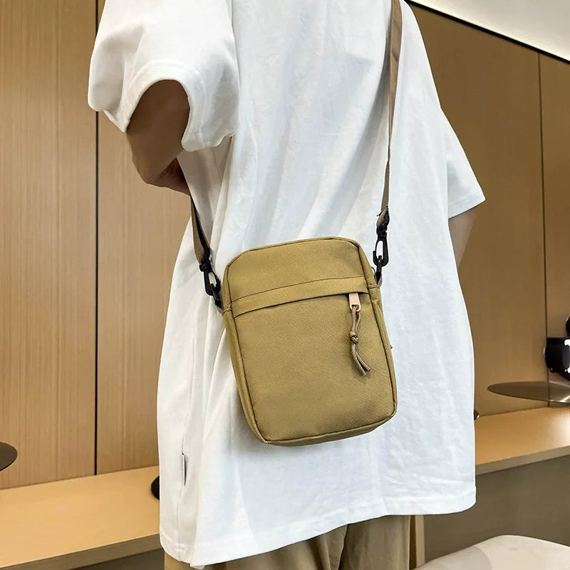 Men’s Women Small Crossbody Shoulder Bag, Lightweight Casual Sling Bag with Multi Zipper Pockets for Travel, Work, Daily Use