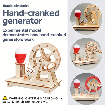 STEAM Experiment Kit Wooden DIY Toy Building Kit Hand‑Assembled Physical Science Model Science Lesson Aid For Kids 6‑14 Years
