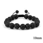 6mm 8mm 10mm Natural Stone Bracelet, Tiger Eye Agate Lava Bead Unisex Adjustable Handwoven Boho Jewelry Gift for Men Women