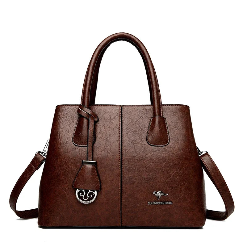 Genuine Brand Women's Soft Leather Handbags Ladies Large Tote Bag Female Square Shoulder Bags Sac Fashion Crossbody Bags Purse