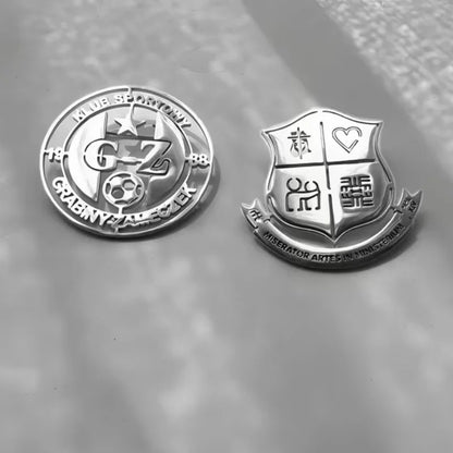 Custom Logo Brooch Simple Creativity Stainless Steel Company Pattern Brooches For Women Men Emblem Jewelry Accessories Gifts
