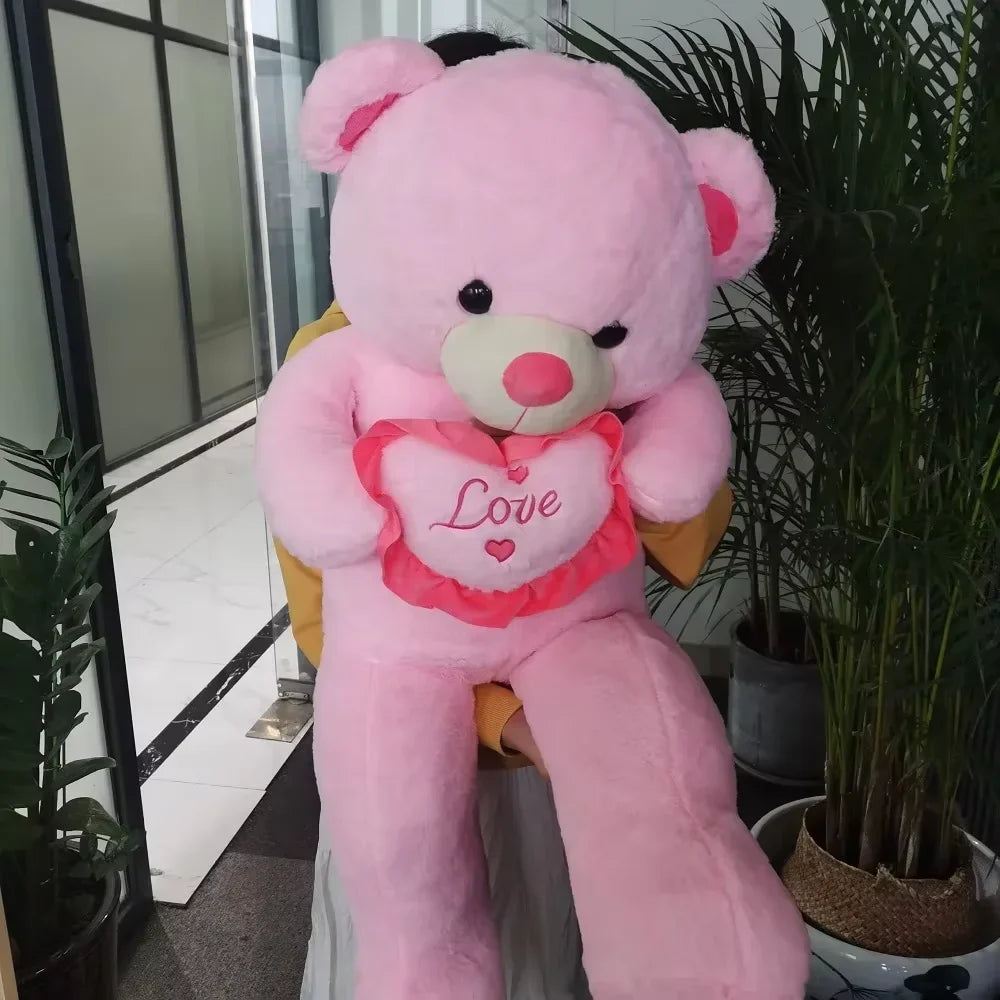 80/100cm Big LOVE Bear Plush Toy Lovely Huge Stuffed Soft Bear Doll Lover Bear Kid Toy Girlfriend Valentine's Day Birthday Gifts