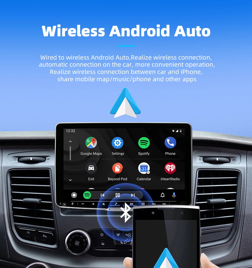 2 in 1 Wired to Wireless Car CarPlay Adapter Android Auto AI Box Plug & Used for OEM Wired CarPlay AA Navigation System