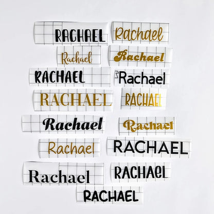 Personalized Name Vinyl Decals Custom Bride Groom Stickers DIY Wedding Bridal Party Decor Champagne Glass Water Bottle Labels