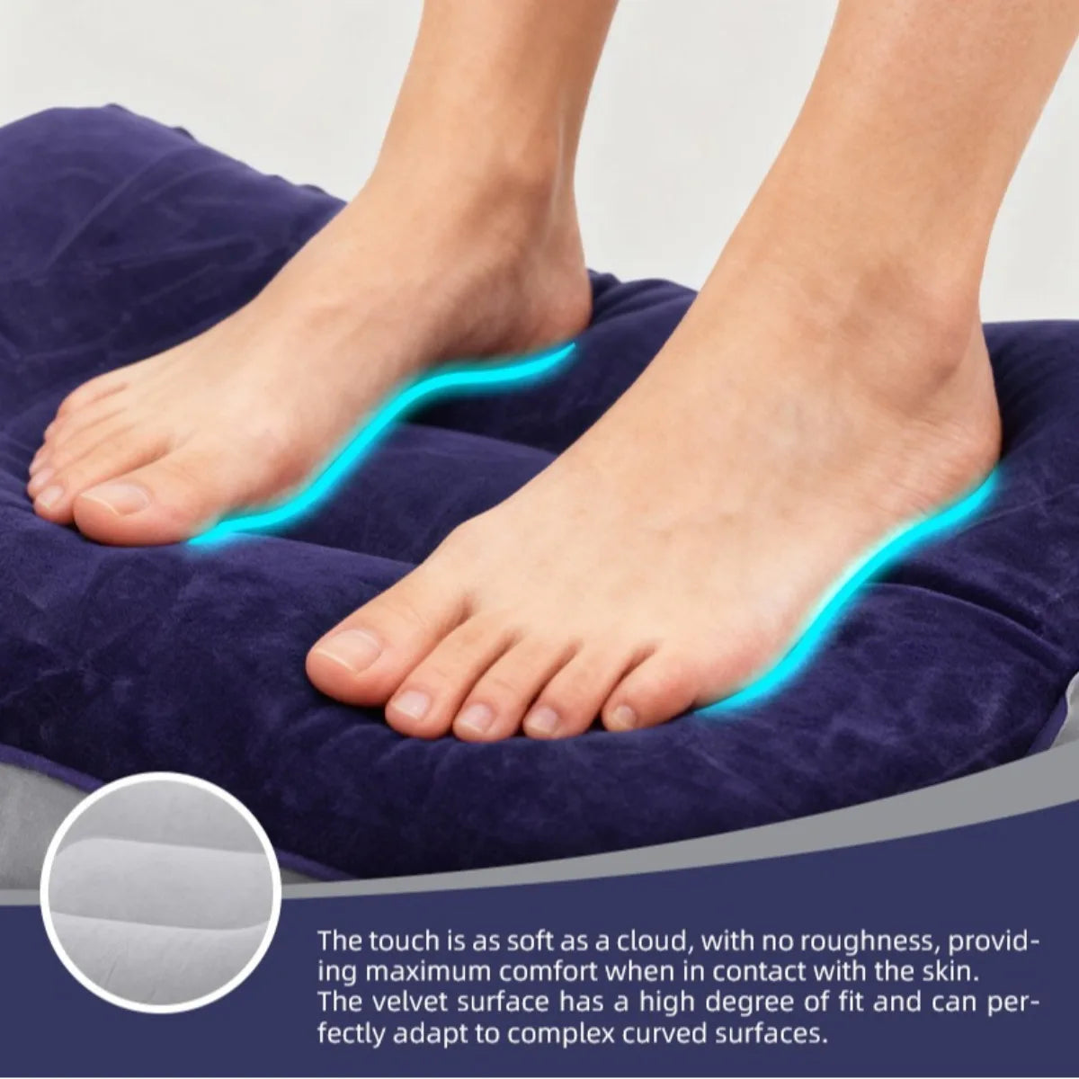 Inflatable Foot Rest Pillow Portable Air Cushion for Travel Office Home Under Desk Leg Support Comfort Relaxing PVC 1PC
