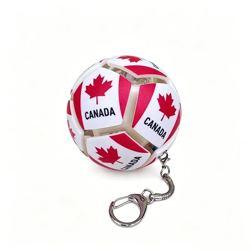 Football Keychain Fidget Toy Stress Relief Pendant Soccer Ball for Fan Portable Multi-National Team Souvenir for Car Key Handbag