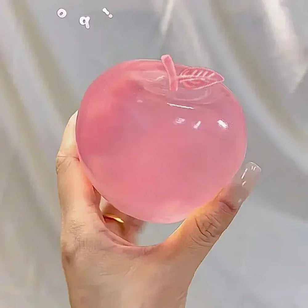 Transparent Apple Maltose Squishy Fidget Toy Stress Anxiety Relief Soft Squeeze Toy Portable Desk Accessory Office Decor Gift