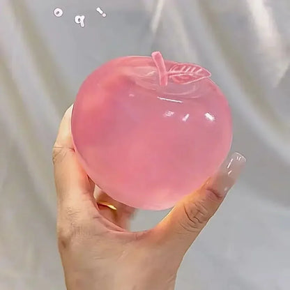 Transparent Apple Maltose Squishy Fidget Toy Stress Anxiety Relief Soft Squeeze Toy Portable Desk Accessory Office Decor Gift