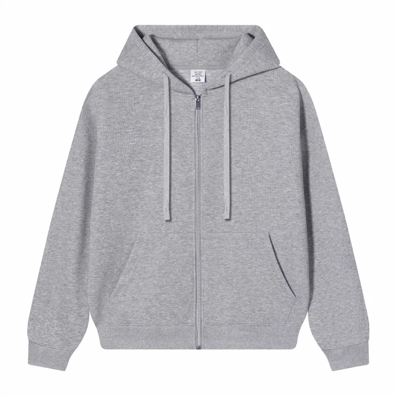 Bulk Custom Logo Full Zip Up Hoodie Unisex Sweatshirt Personalized Printing Embroidery Team Staff Uniform Work Jacket Men Women
