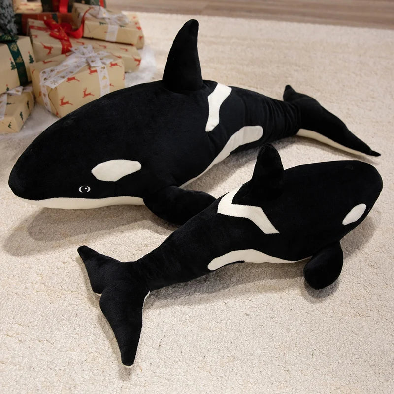 Giant Large Size Orca Killer Whale Plush Pillow Soft Stuffed Ocean Animal Doll Big Orca Plushie for Sleeping Hugging Pillow Home