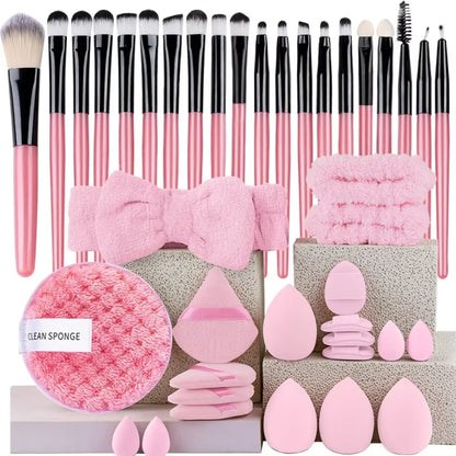 33pcs beauty set makeup kit  large and small beauty sponges for flawless makeup application and removal of makeup full set