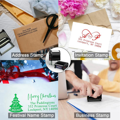 Custom Self-Inking Stamp DIY Rubber Stamp Kit Custom LOGO Personalized Self Inking Business Address Name Number Letter Printing