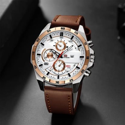 Man Sports Watches Fashion Racing Series 46mm Black Leather Clock VA VA VOOM Quartz Movement 3Bar Waterproof Wrist Watch for Men