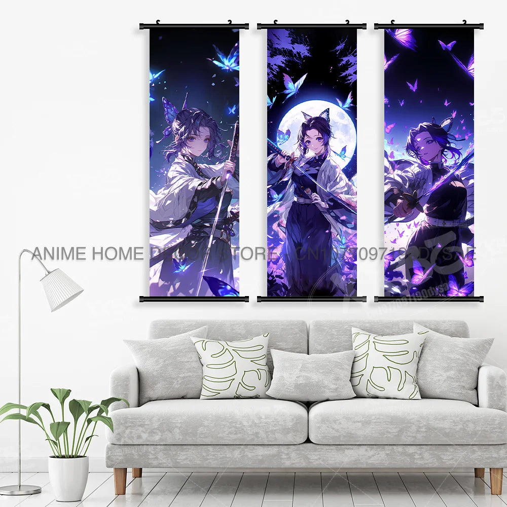 Anime Demon Slayer: Kimetsu No Yaiba Figures Poster Canvas Print Hanging Painting Wall Art Scrolls Picture Home Decoration Mural