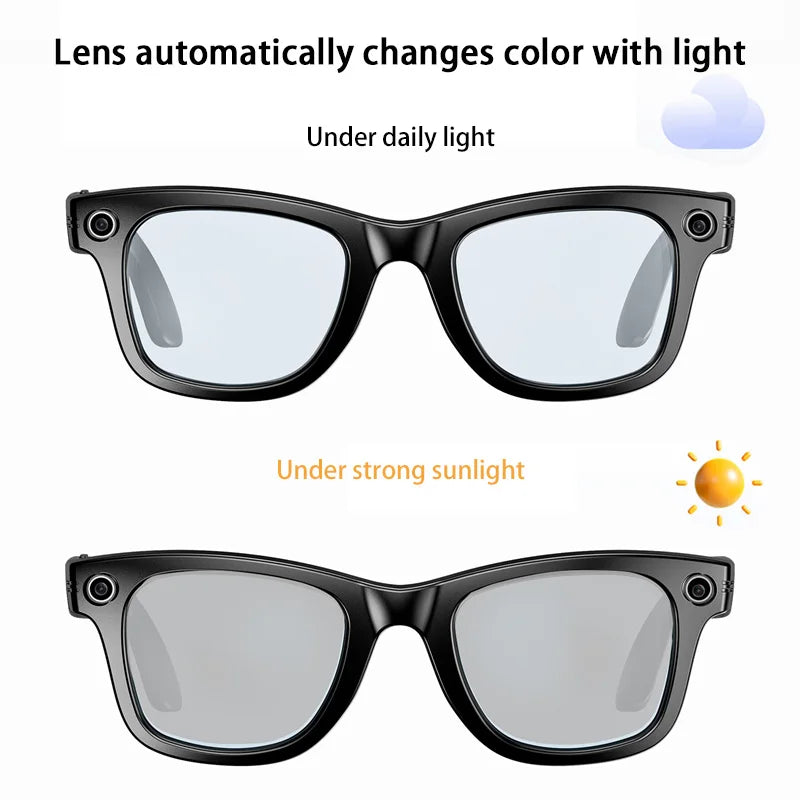 4K 800W Camera AI Glasses Color-Changing Smart Translation Glasses Photo Video Recording Waterproof Call Smart Sunglasses