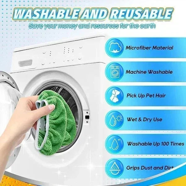 Eco-Friendly Mop Cover Set – 6-Pack Washable Flat Mop Pads for Dusting, Wet Mopping & Pet Hair Pickup, Reusable Alternative to