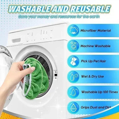 Eco-Friendly Mop Cover Set – 6-Pack Washable Flat Mop Pads for Dusting, Wet Mopping & Pet Hair Pickup, Reusable Alternative to