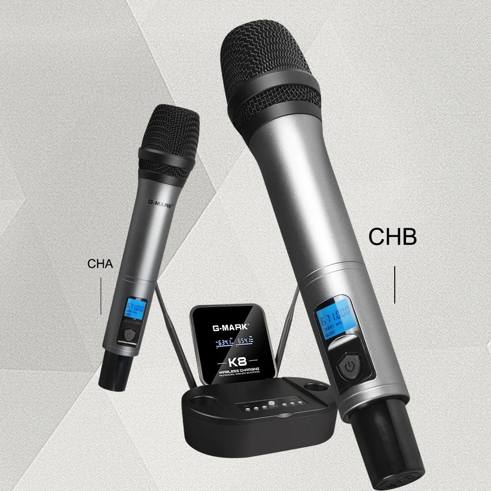 Microphon Wireless G-MARK K8 UHF Karaoke Mic With Lithium Battery For Stage Party Show Church Wedding Teaching