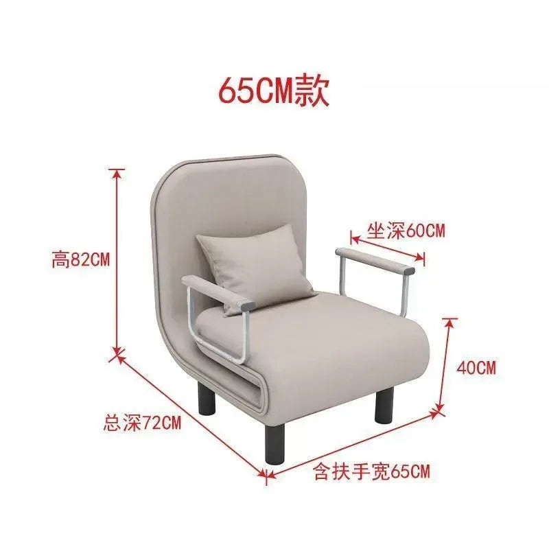 Folding Bed Sofa Bed Single Dual-Use Office Noon Break Bed Household Simple and Portable Small Foldable Recliner