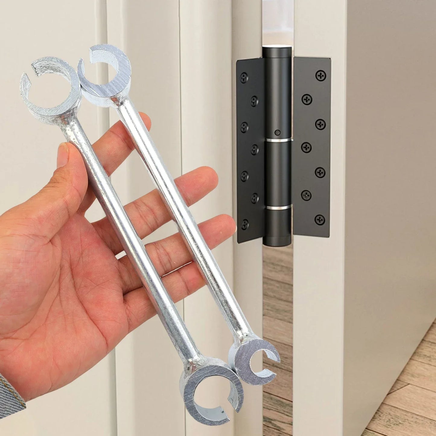 Double Head Door Hinge Repair Spanner Labor-Saving Wrenches Hinge Gaps Adjusting Wrench for Home Assembly Maintenance Hand Tools
