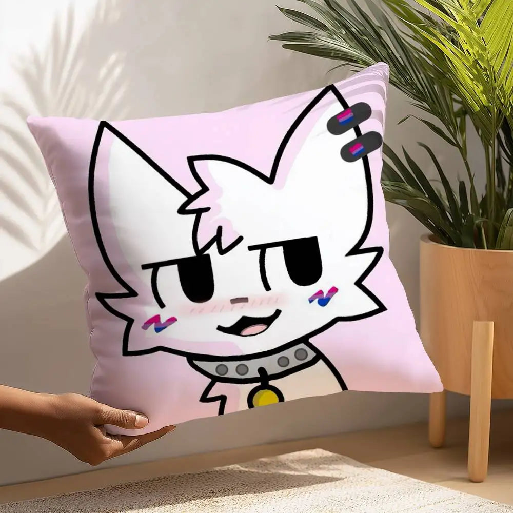 B-Boykisser Silly Cat Cute Pillow Case Plush Fabric Soft  Pillowcase Double Sided Print Cushion Cover Household Gifts