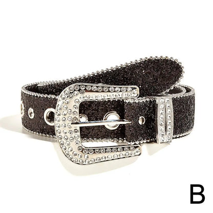 Women's Rhinestone Belt Shiny Sequined Jeans Waistband European American Fashion Decoration Versatile Glamorous Waist Chain