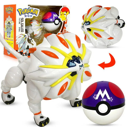 Pokemon ball deform Figure Pikachu Charizard Venusaur Blastoise Gyarados Solgaleo Lunala Action Figurine pokeball poke child Toy
