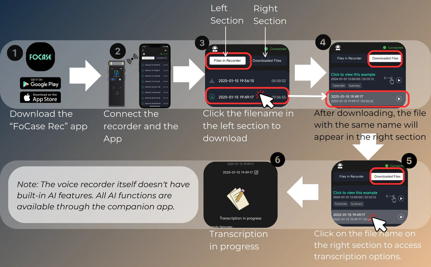 AI Voice Recorder transcription, Translation, Summary, Mind Mapping, Voice Activation 64GB Aluminum Dictaphone [AI Version]