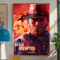 Red Dead Redemption 2 Game Poster Self-adhesive Art Room Entrance Restaurant Wall Decor Art Painting