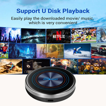 OTTOCAST i3 Carplay Ai Box Wireless CarPlay Adapter Android 13 QCM 6125 Play Store Netflix Youtube Video Box for BMW MG Hyundai