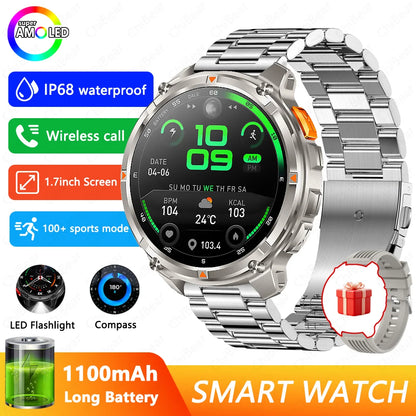 Military T-Rex 3 GPS Waterproof Smart Watch 1.46"HD AMOLED Built-in 6 Frequency Satellite Outdoors Sports Fitness Smart Bracelet