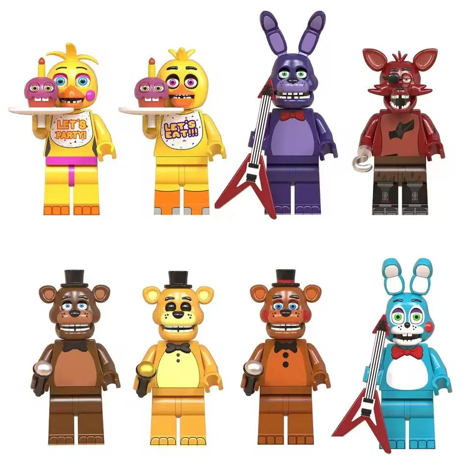 NEW FNAF Nights Game Figure Mini Figures Building BlocksSkeleton Thriller Toys gift kids toys mould king