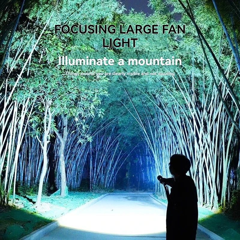 10000LM Most Powerful Led Flashlights Tactical 15000mah Built-in Battery 800W Flash Light Emergency Spotlights 4km Holiday Gifts