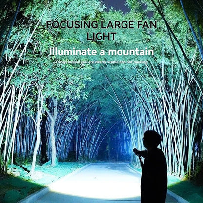 10000LM Most Powerful Led Flashlights Tactical 15000mah Built-in Battery 800W Flash Light Emergency Spotlights 4km Holiday Gifts