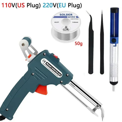 60W DIY electric soldering iron tin gun portable soldering gun maintenance power tool automatic tin feeding US/Eu Plug