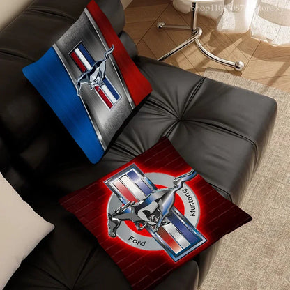 1pc Car Fashion F-Ford M-MustangS Logo  Pillow Bedroom Sofa Leisure Comfort Cushion Car Living Room Home Decoration