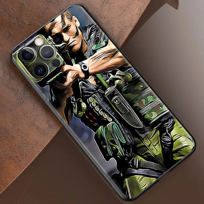 Mobile Phone Case For iPhone 14 15 11 12 13 16 Pro Max 16 Plus XS Black Soft Cover Coque Arnold Schwarzenegger Commando 1985