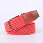 Unisex Elastic Fabric Woven Casual Women Belt Pin Buckle Expandable Braided Stretch Canvas Stylish Leisure Belts for Men