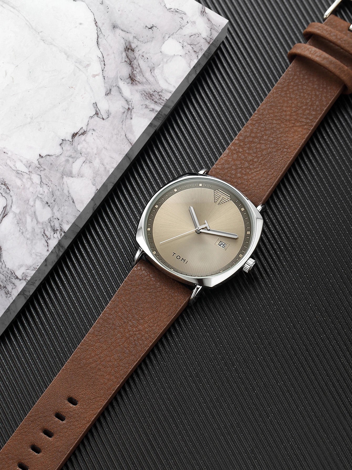 TOMI 3PCS Simple Business Men Watch Wallet Gift Box Set High Quality Classic Versatile Men Quartz Watch Clock Gifts Reloj