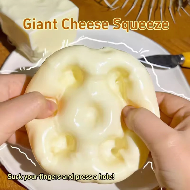 Giant Cheese Cube Stress Ball Squishy Cheese Shapeable Squeeze Ball Non-Bounce Fidget Toy ASMR Sensory Anti-Stress Adults Gift